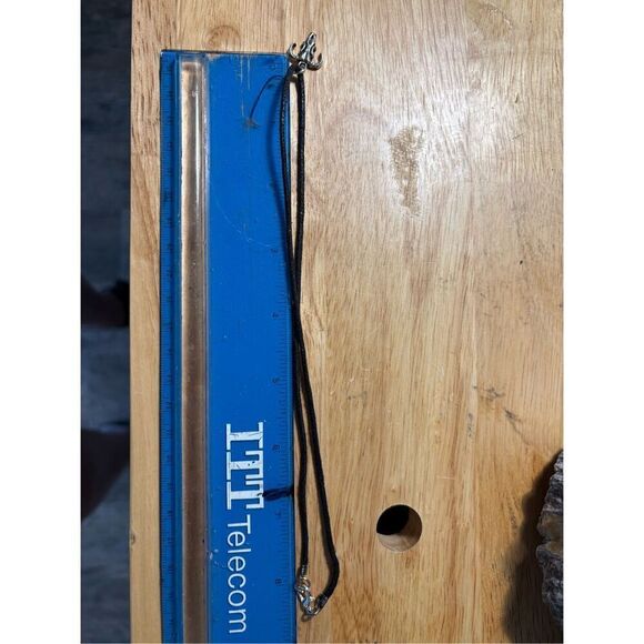 Necklace, Cow Skull and Black Cord Necklace, NEW, Handmade, 16”, Artisan - Picture 2 of 4